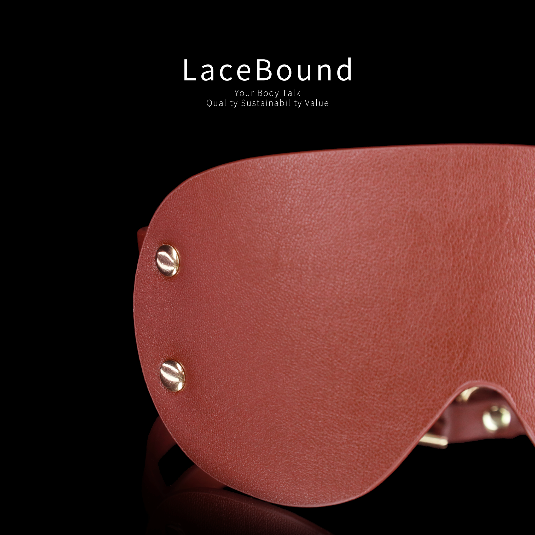 LaceBound Leather BDSM Blindfold – Bold Elegance in Sensory Play