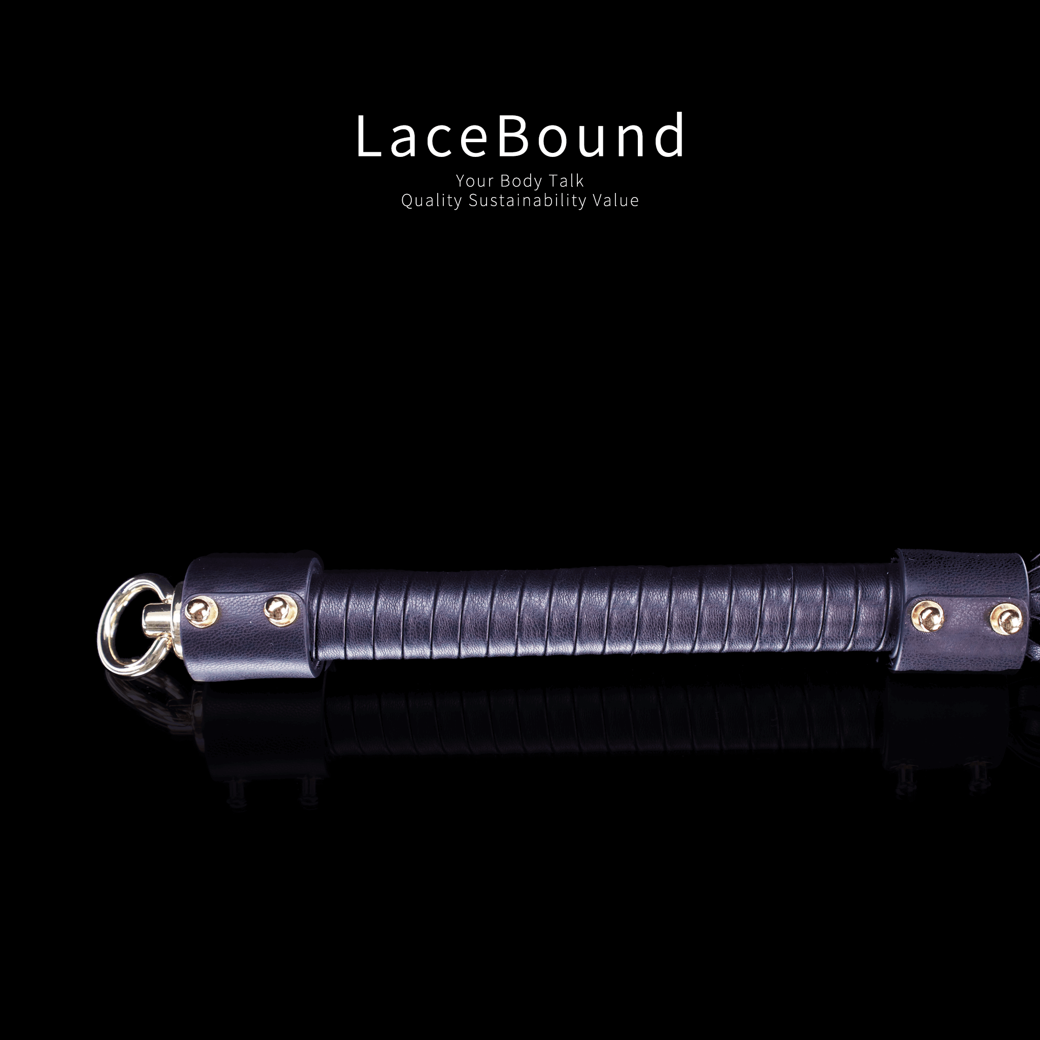 LaceBound Black Leather BDSM Whip – Unleash Sensual Power with Precision and Elegance
