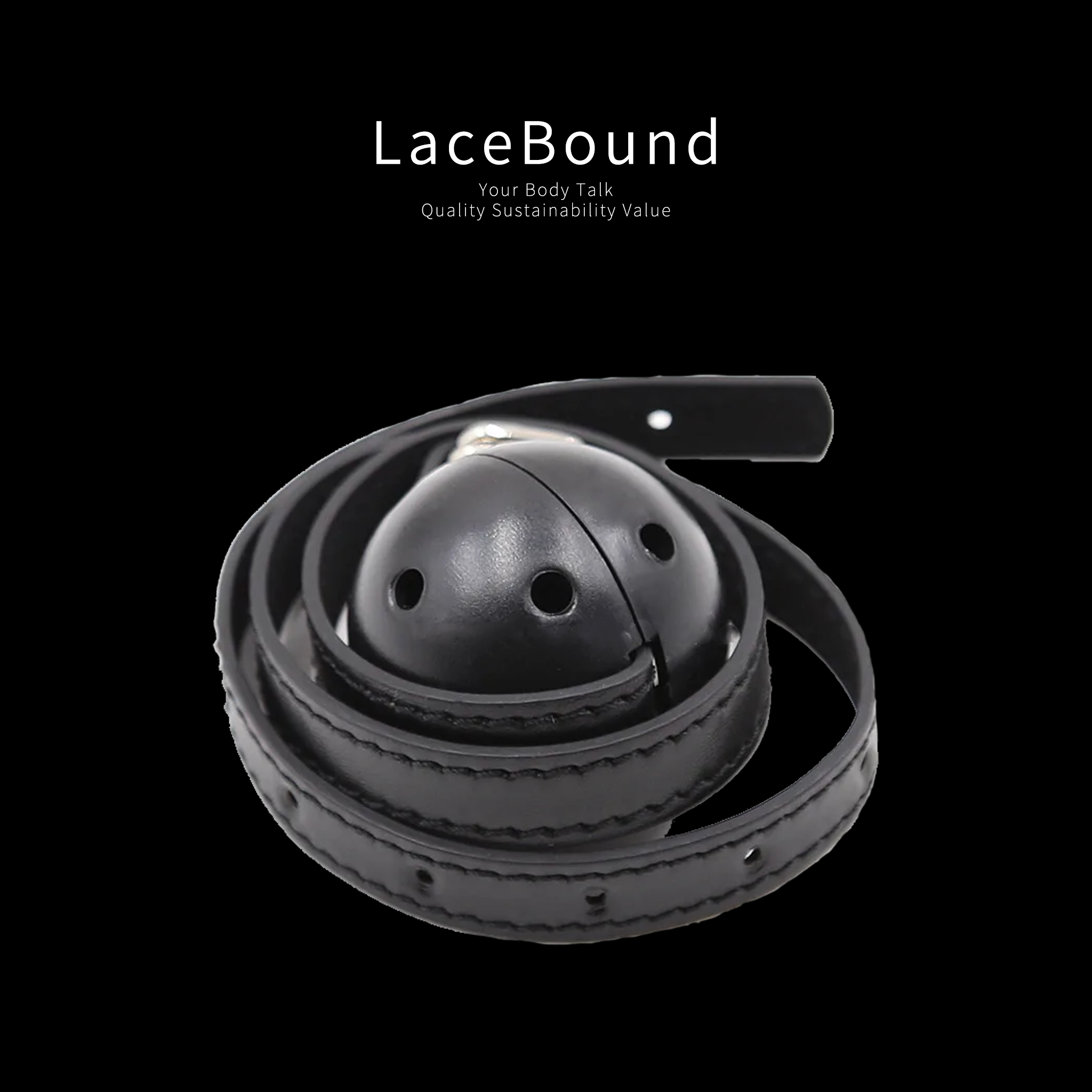 Black Ball gag harness adjustable