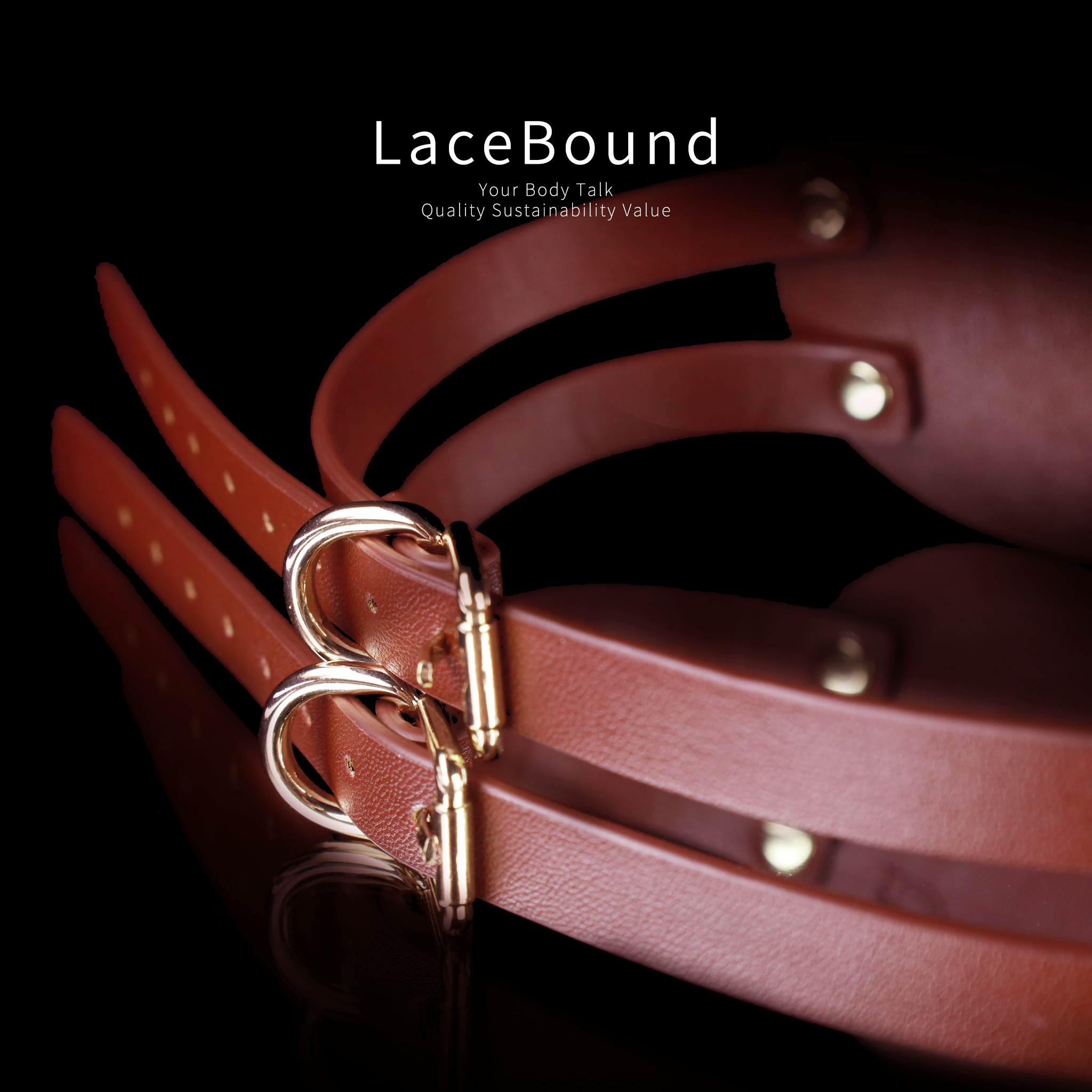LaceBound Leather BDSM Blindfold – Bold Elegance in Sensory Play