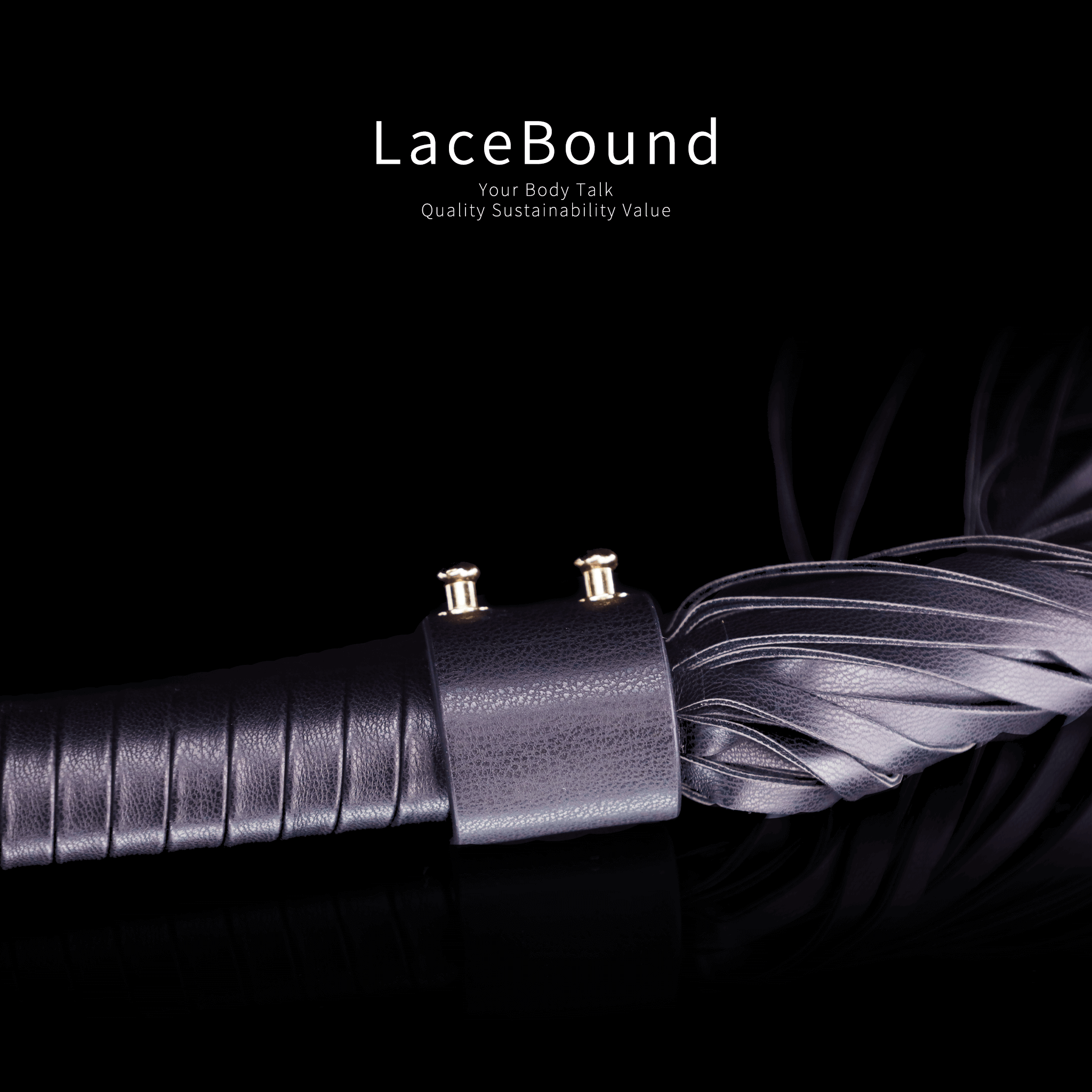LaceBound Black Leather BDSM Whip – Unleash Sensual Power with Precision and Elegance