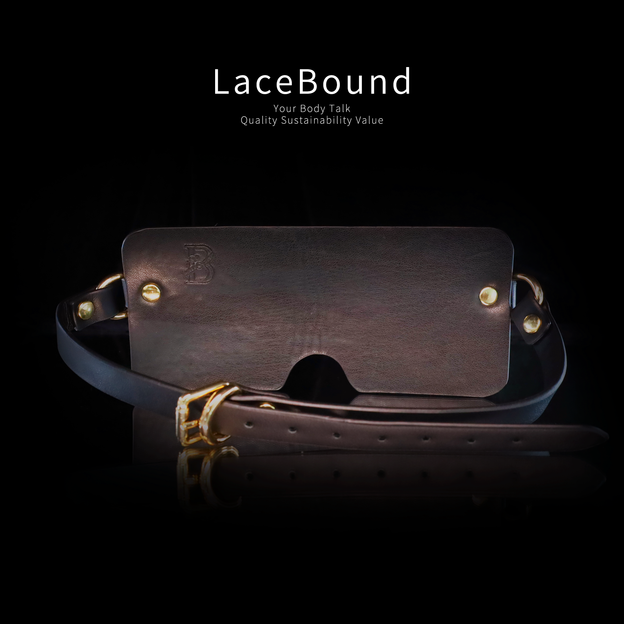 LaceBound YES Letter Leather Blindfold – A Must-Have for Sensory Deprivation in BDSM Play