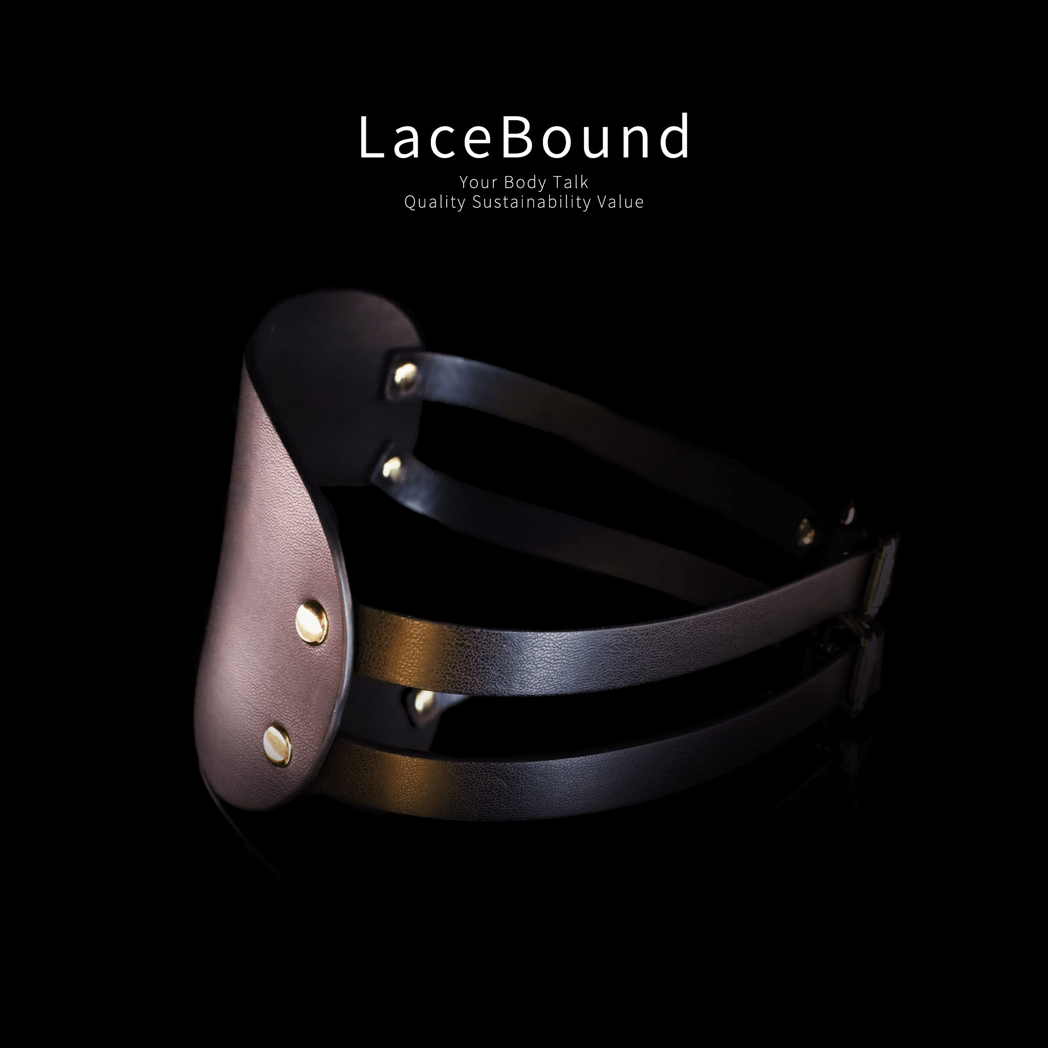 Premium Black Leather BDSM Blindfold – Adjustable Sensory Deprivation Eye Mask