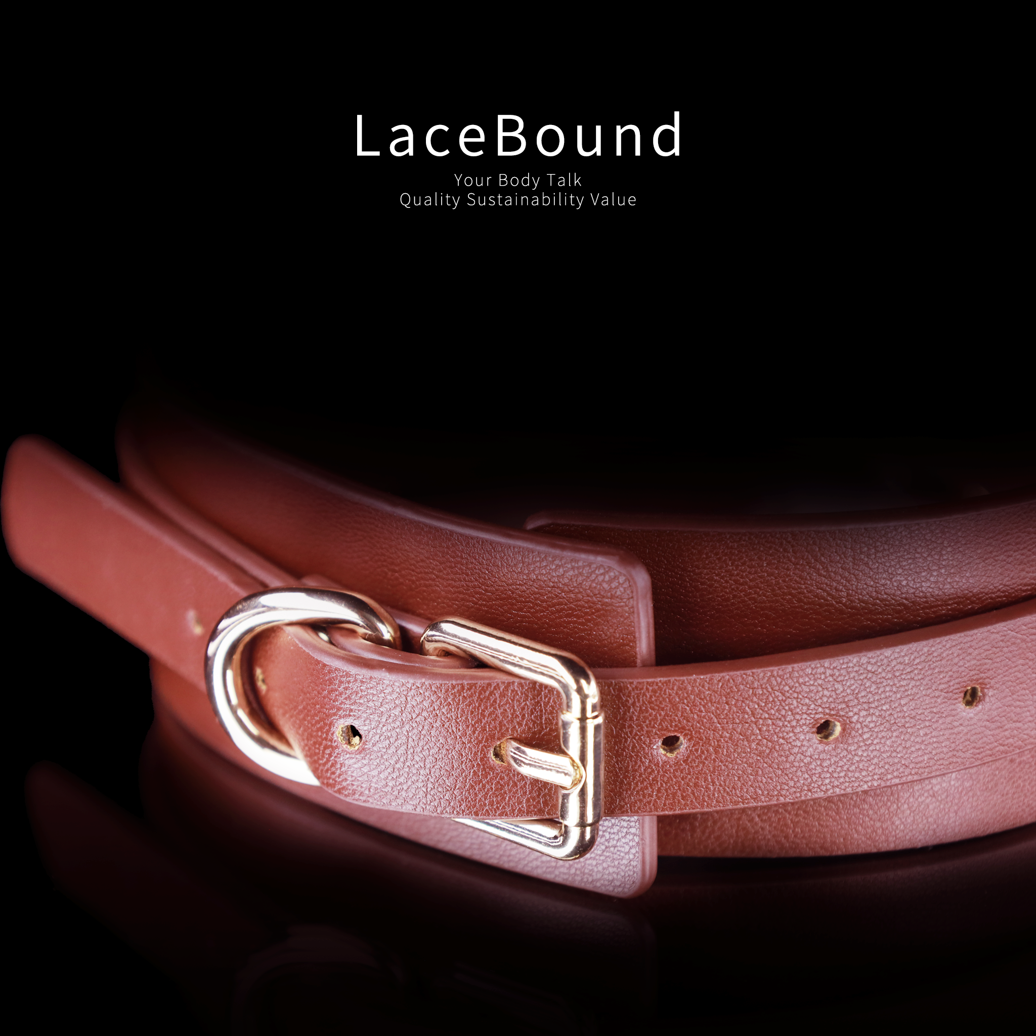 LaceBound Leather BDSM Collar with Chain Leash – Perfect for Sensual Control and Bondage Play