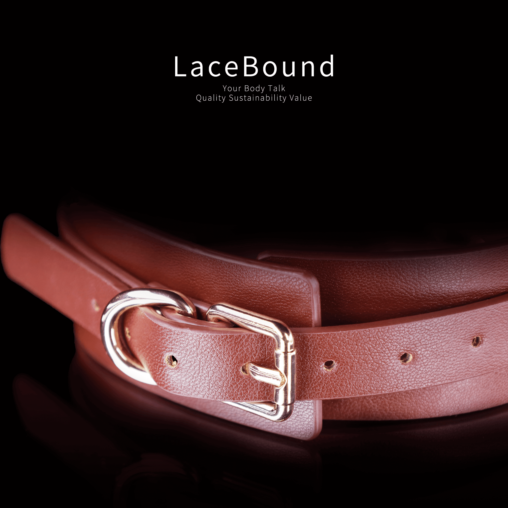 LaceBound Leather BDSM Collar with Chain Leash – Perfect for Sensual Control and Bondage Play