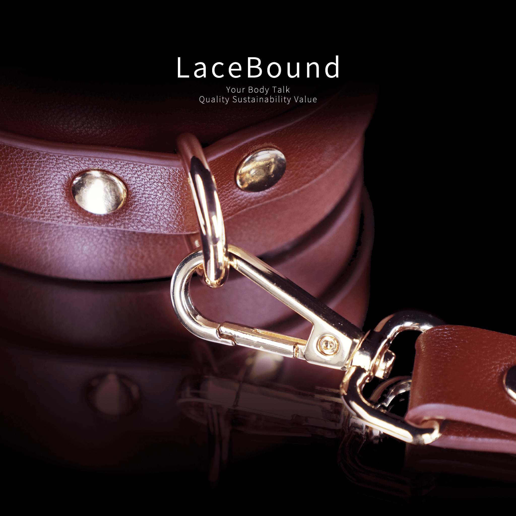LaceBound Leather BDSM Handcuffs & Ankle Cuffs – Adjustable Bondage Kit for Sensory Play