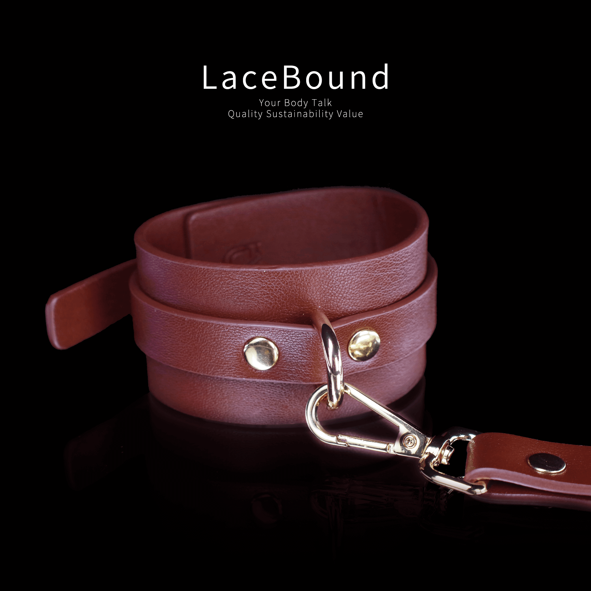 LaceBound Leather BDSM Handcuffs & Ankle Cuffs – Adjustable Bondage Kit for Sensory Play