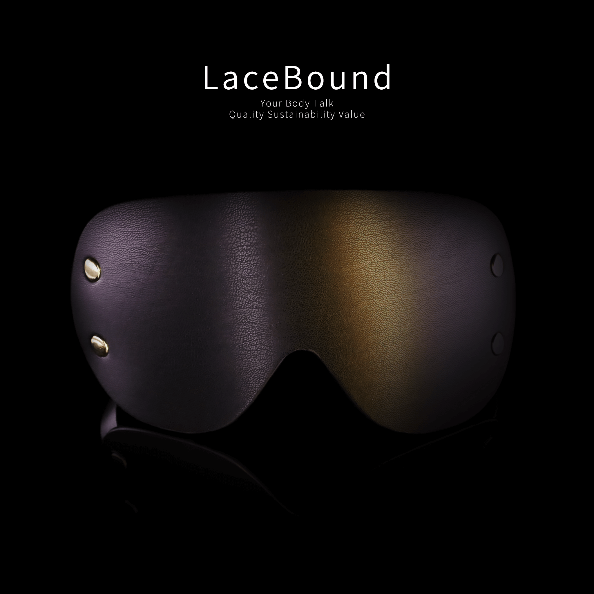 Premium Black Leather BDSM Blindfold – Adjustable Sensory Deprivation Eye Mask