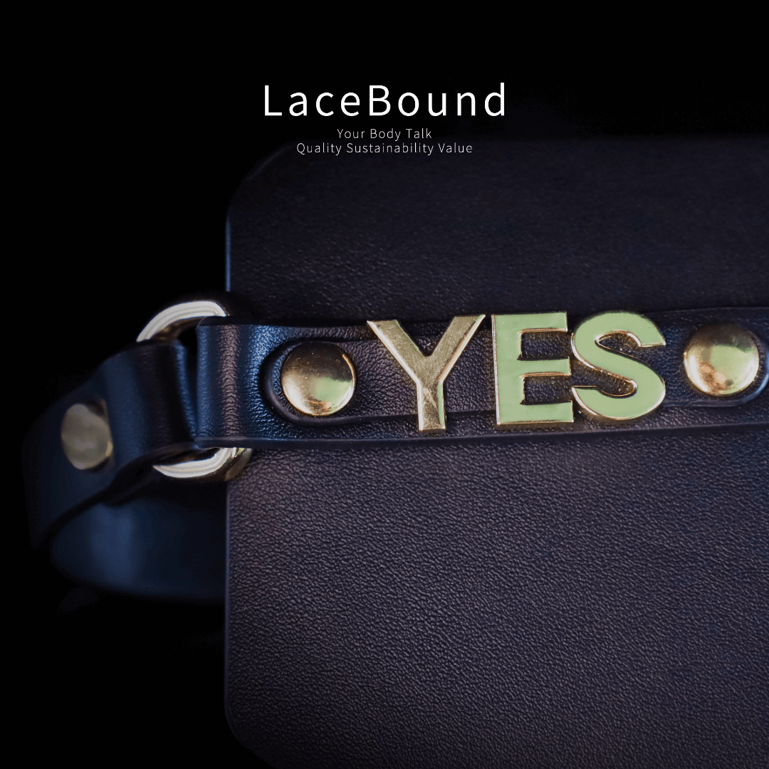 LaceBound YES Letter Leather Blindfold – A Must-Have for Sensory Deprivation in BDSM Play