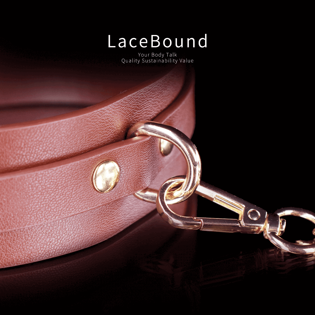 LaceBound Leather BDSM Collar with Chain Leash – Perfect for Sensual Control and Bondage Play