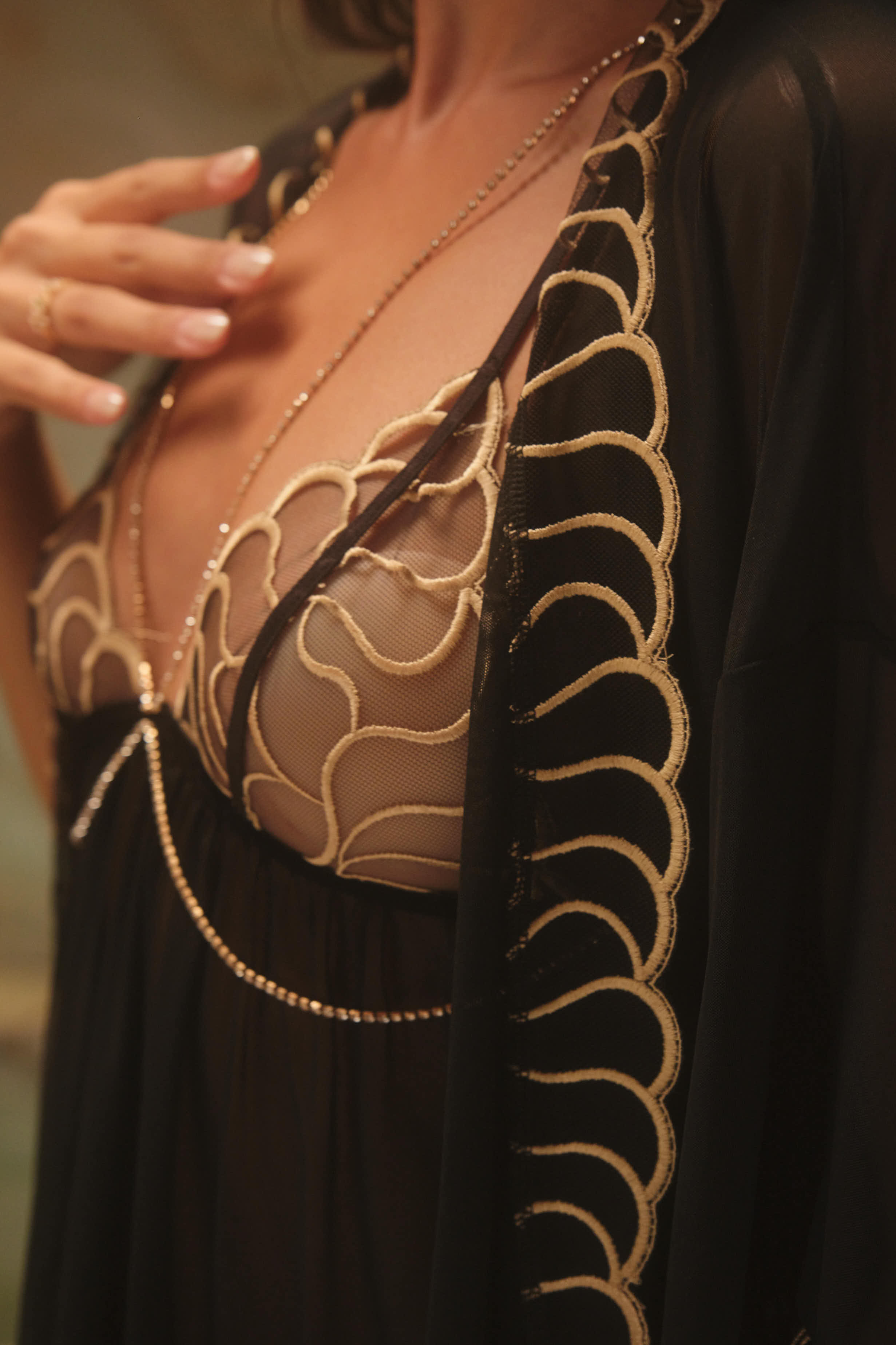 Elegant-Black-Lace-Dress-with-See-Through-Design-and-Gold-Embroidery-DSCF8650