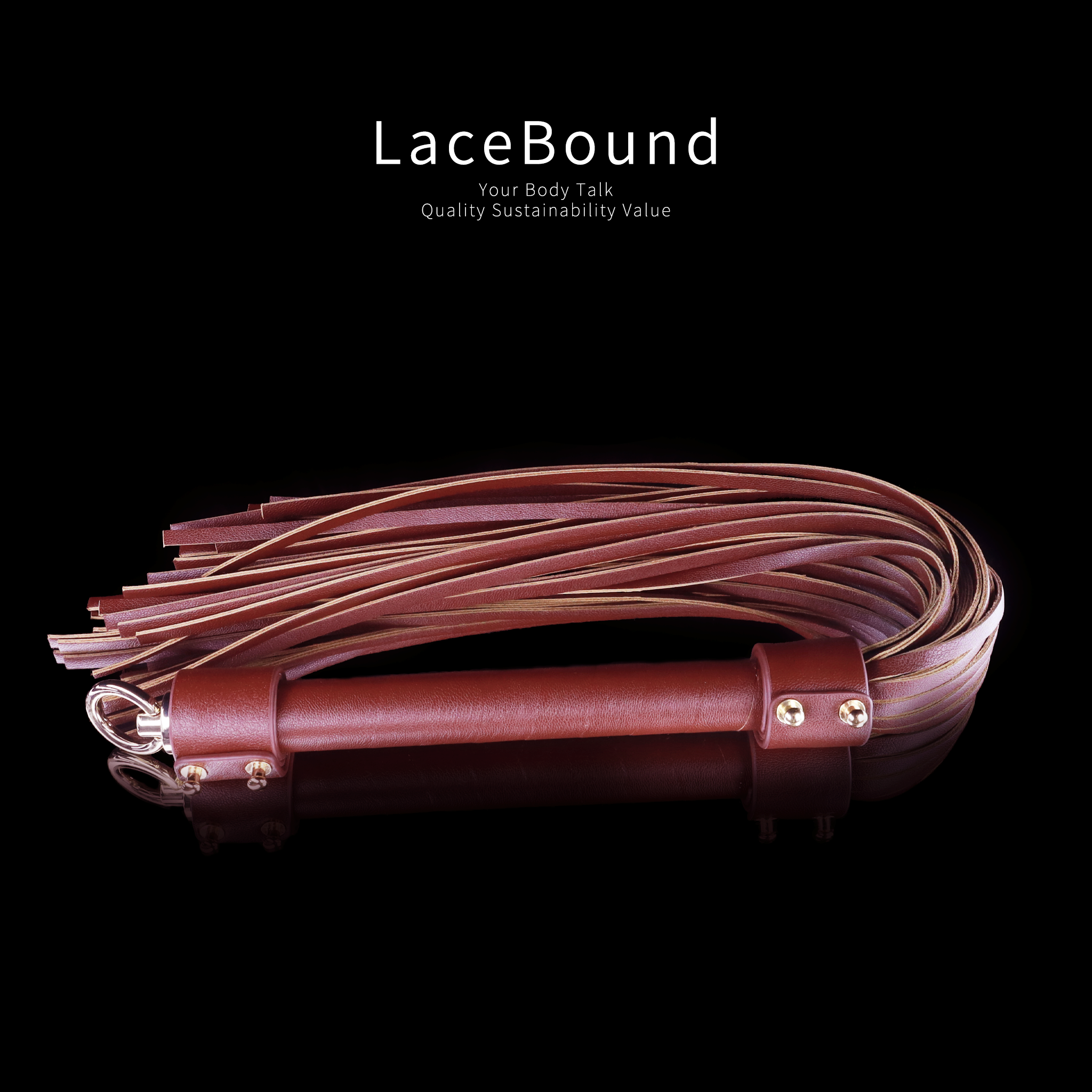LaceBound BDSM Whip – Premium Leather Flogger for Sensory Play & Role Exploration