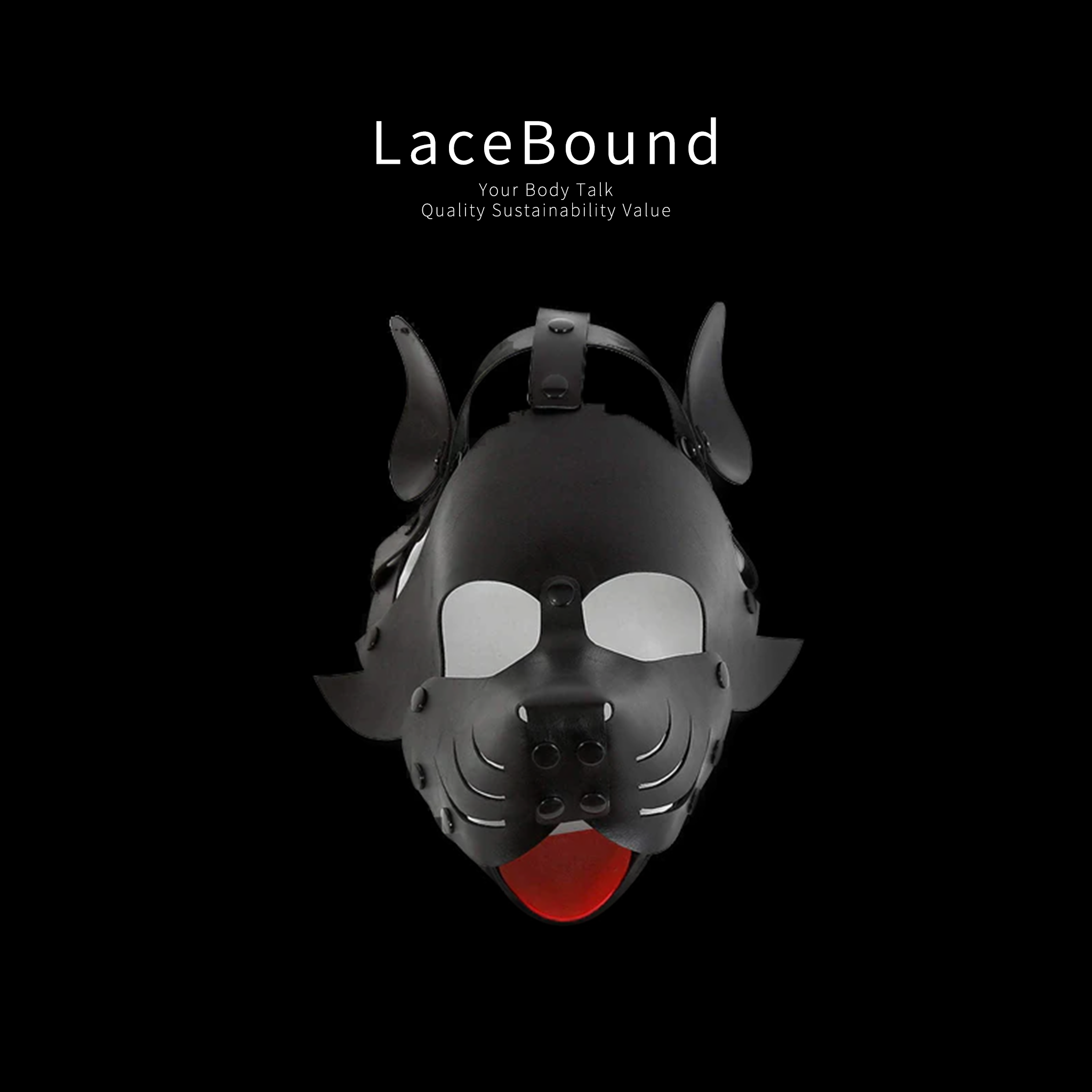 BDSM Mask Premium Dog Mask with Adjustable Straps for Roleplay