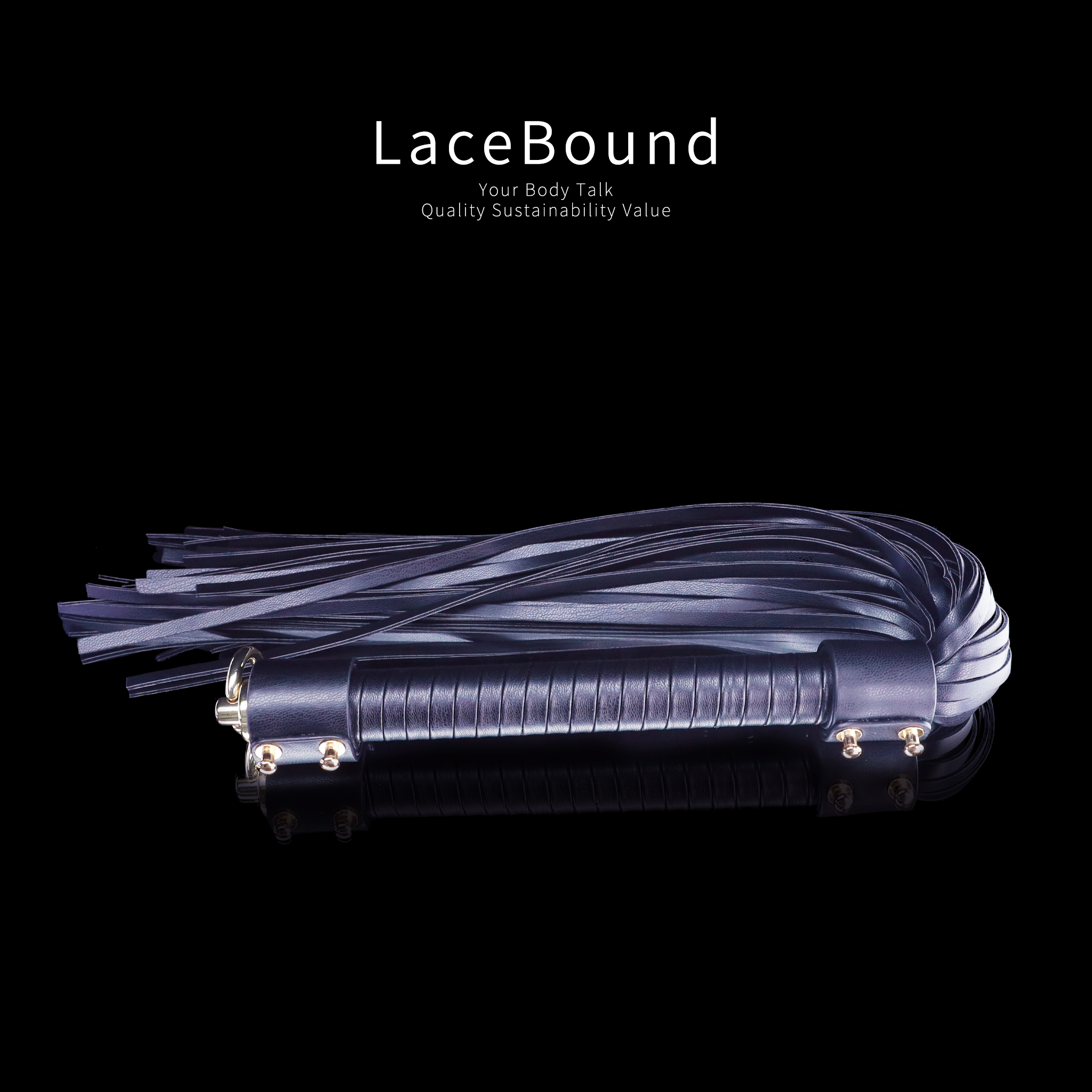LaceBound Black Leather BDSM Whip – Unleash Sensual Power with Precision and Elegance