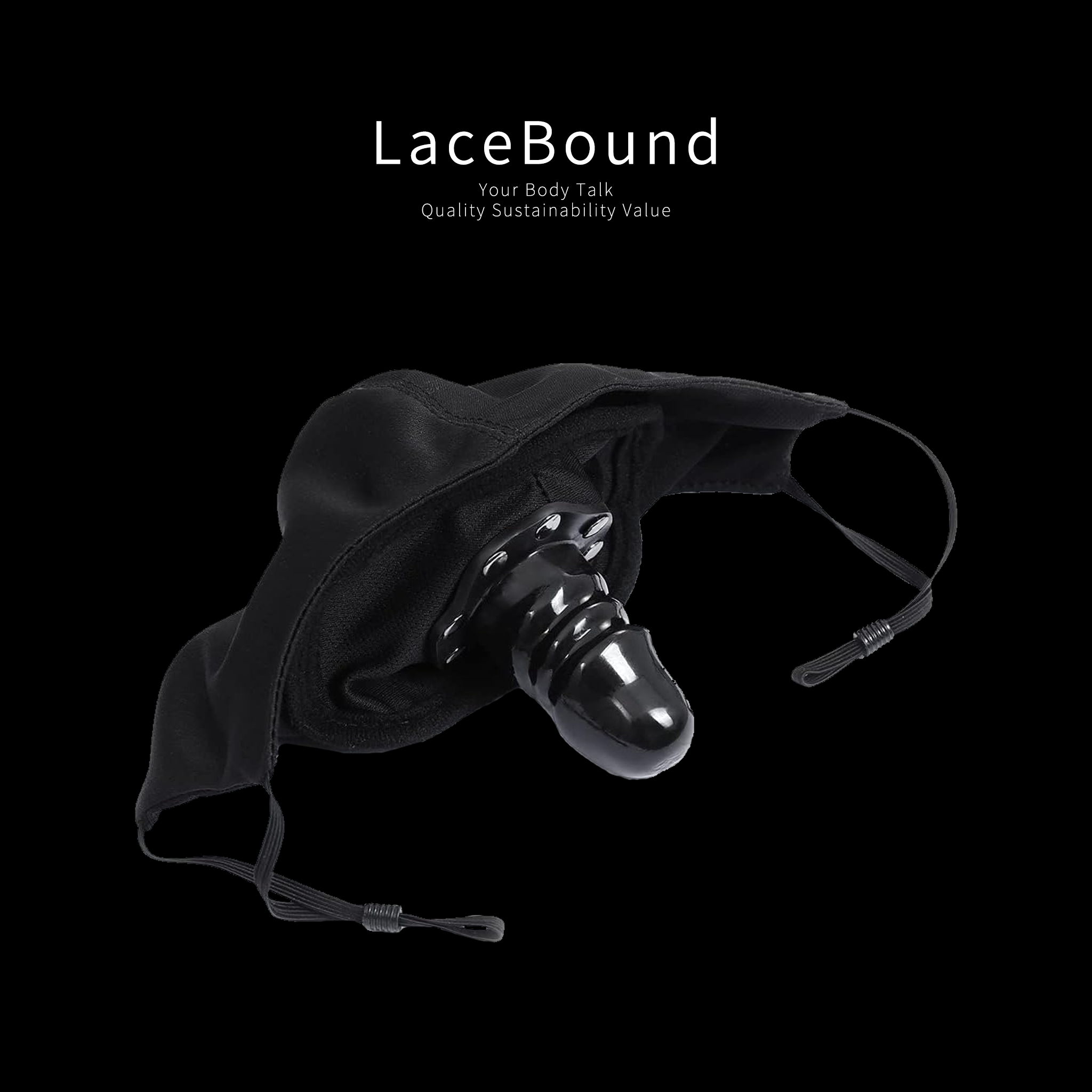 Discreet BDSM Face Mask with Hidden Dildo Gag for Roleplay