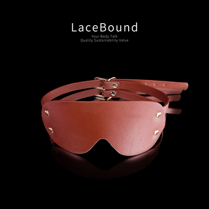 LaceBound Leather BDSM Blindfold – Bold Elegance in Sensory Play