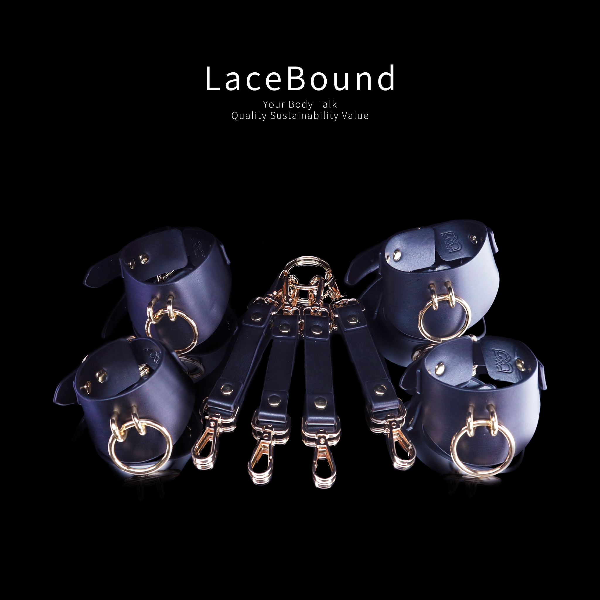 LaceBound Leather Bondage Cuffs Set – Ultimate Restraint and Control for BDSM Play