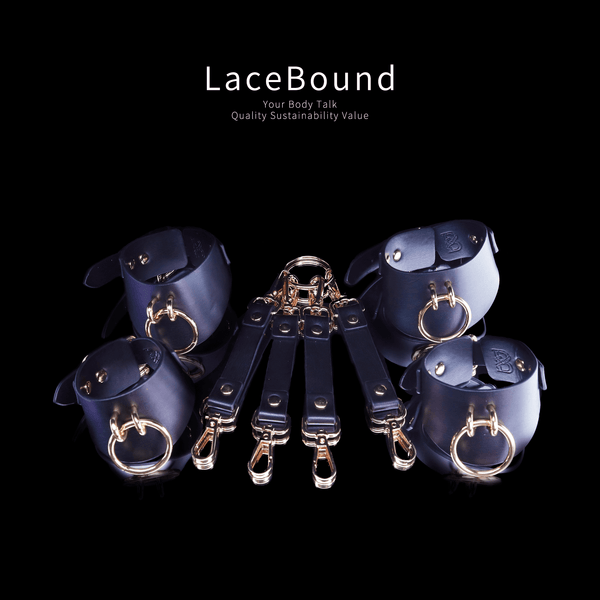 LaceBound Leather Bondage Cuffs Set – Ultimate Restraint and Control for BDSM Play