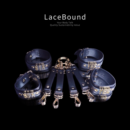 LaceBound Bondage Restraint Set – Premium BDSM Wrist & Ankle Cuffs with Connectors
