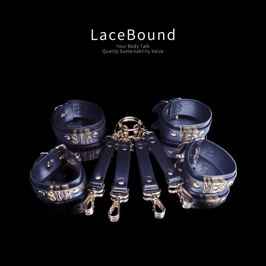LaceBound Bondage Restraint Set – Premium BDSM Wrist & Ankle Cuffs with Connectors