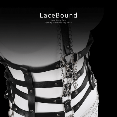 BDSM bondage belt Neck and Waist Harness with Chains – Bold Torso Restraint