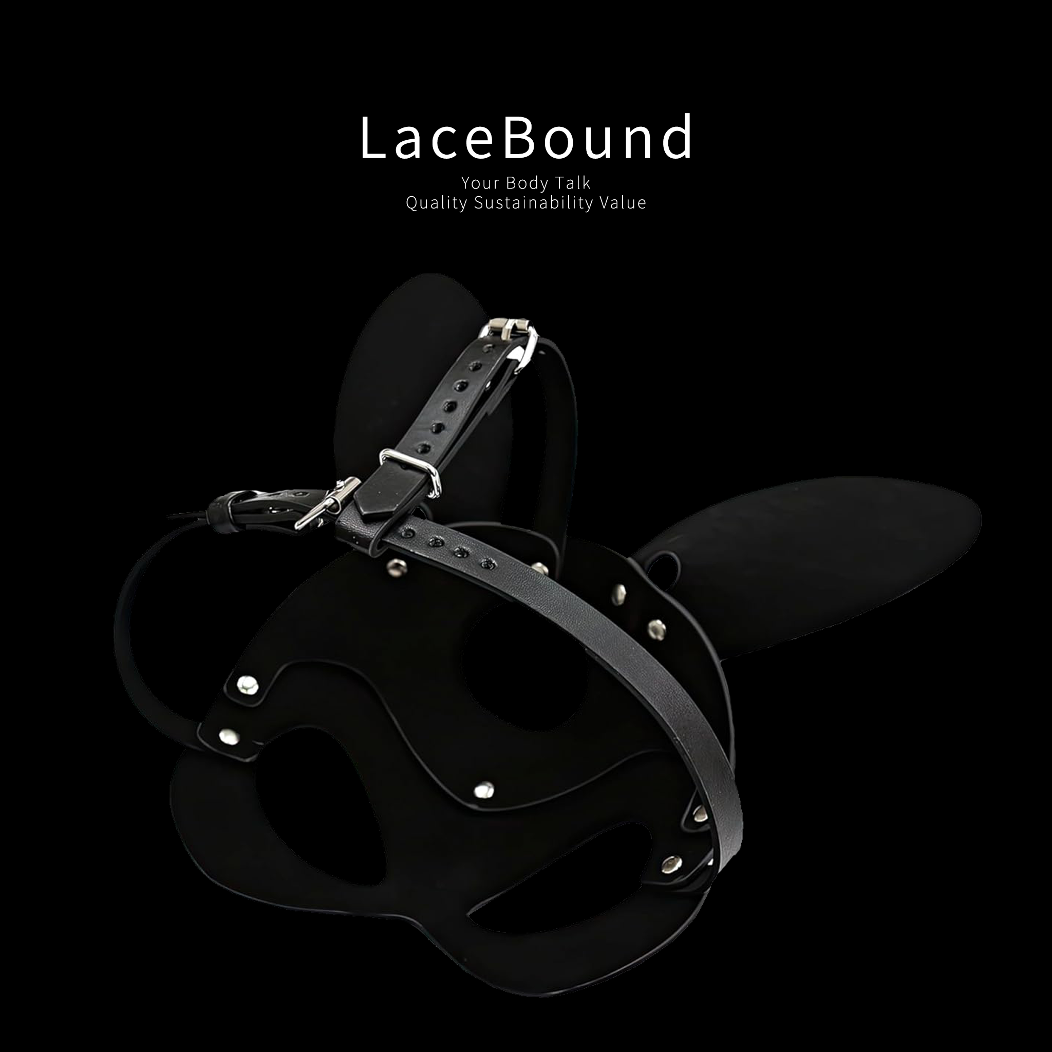 Bunny BDSM Mask – Elegant Rabbit Ear Accessory for Bondage and Sexy Cosplay