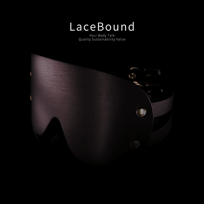 Premium Black Leather BDSM Blindfold – Adjustable Sensory Deprivation Eye Mask