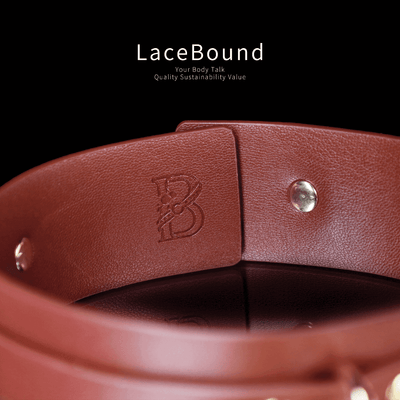 LaceBound Leather BDSM Collar with Chain Leash – Perfect for Sensual Control and Bondage Play