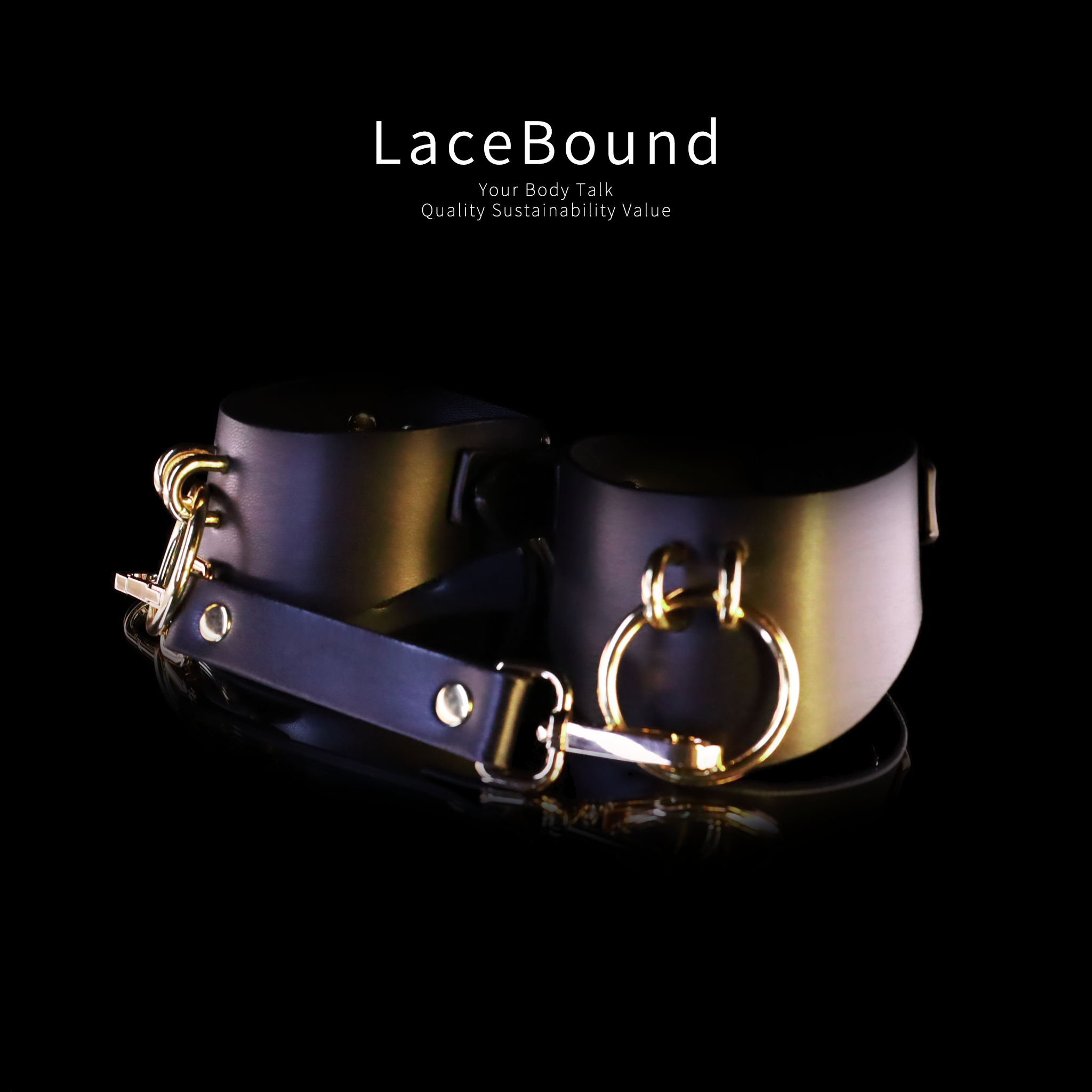 LaceBound Leather Bondage Cuffs Set – Ultimate Restraint and Control for BDSM Play