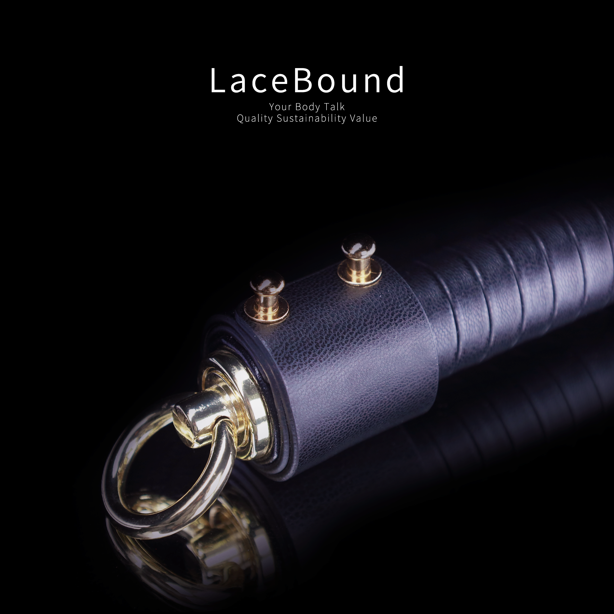 LaceBound Black Leather BDSM Whip – Unleash Sensual Power with Precision and Elegance