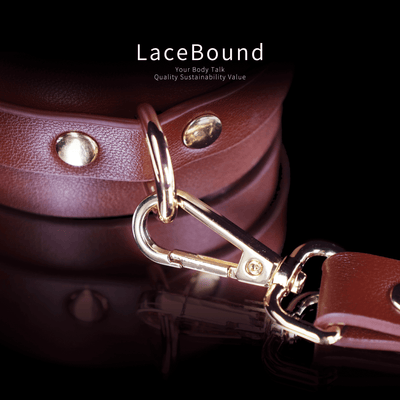 LaceBound Leather BDSM Handcuffs & Ankle Cuffs – Adjustable Bondage Kit for Sensory Play
