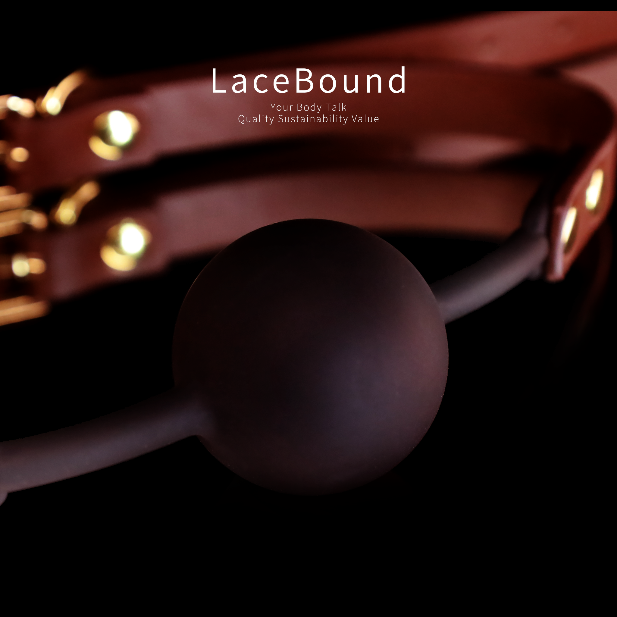 Classic BDSM Ball Gag with Silicone Mouthpiece – Adjustable Leather Strap