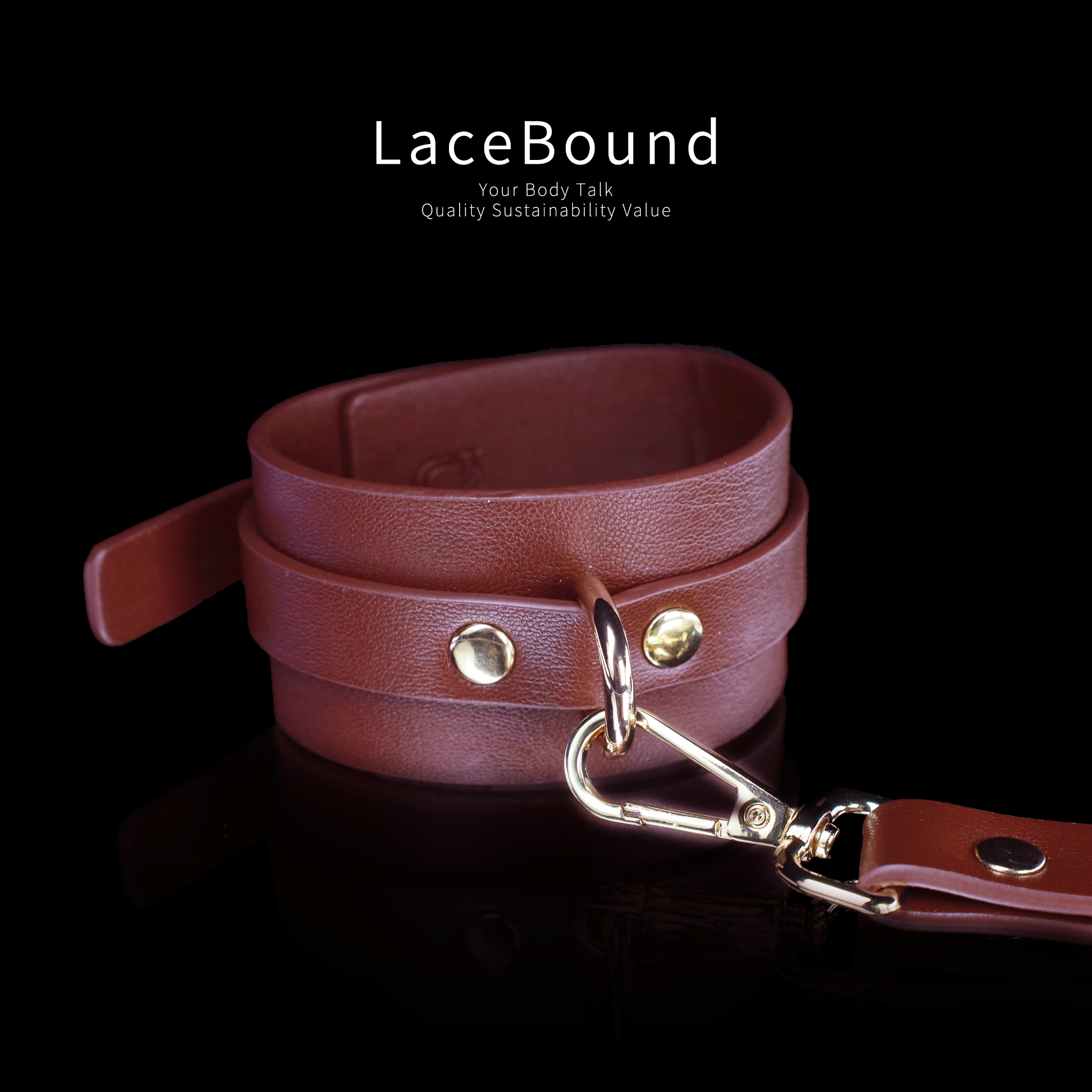 LaceBound Leather BDSM Handcuffs & Ankle Cuffs – Adjustable Bondage Kit for Sensory Play