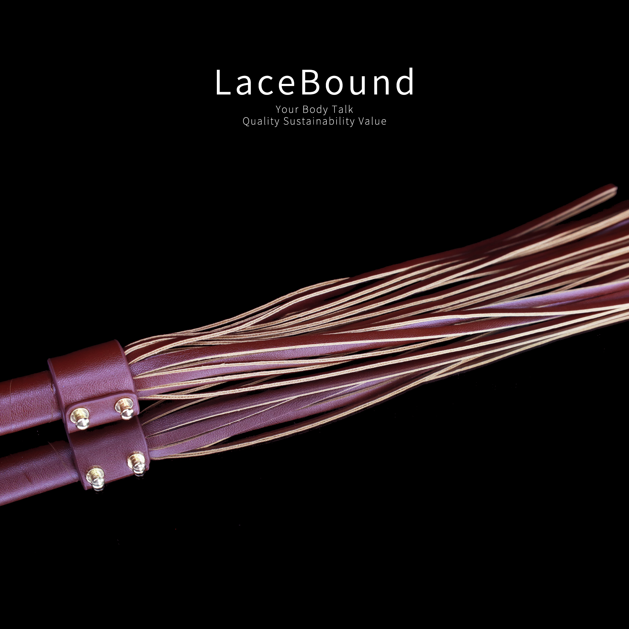 LaceBound BDSM Whip – Premium Leather Flogger for Sensory Play & Role Exploration