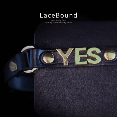 LaceBound YES Letter Leather Blindfold – A Must-Have for Sensory Deprivation in BDSM Play