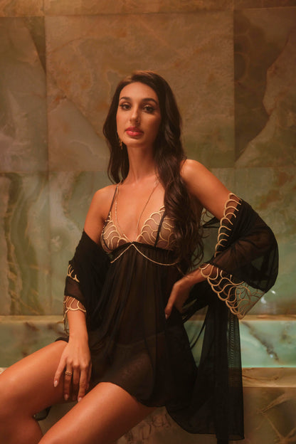 Elegant-Black-Lace-Dress-with-See-Through-Design-and-Gold-Embroidery-1