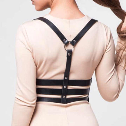 BDSM bondage belt Neck and Waist Harness with Chains – Bold Torso Restraint