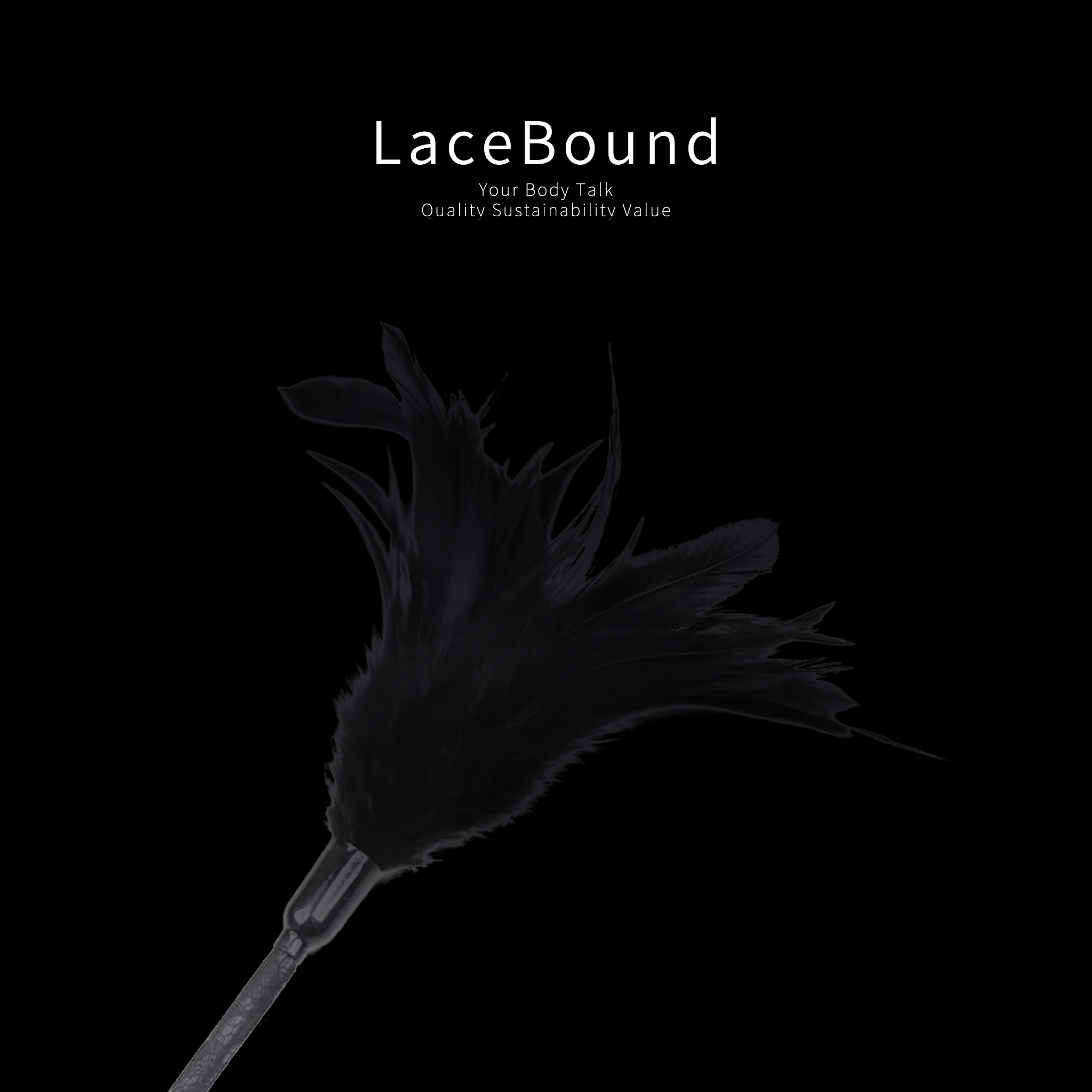 Black feather tickler and leather paddle BDSM kit with soft black feathers for gentle stimulation and premium leather paddle for controlled impact play, ideal for sensual bondage and intimate exploration.